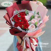 Mothers Day flowers 1314 new two-color rose mix and match bouquets Guangzhou Foshan Zhuhai Shenzhen flower shop