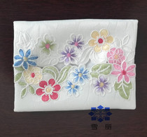 Xueli embroidery foreign trade fabric embroidery tissue towel bag tissue bag storage bag storage bag 12 * 9CM