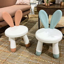  Special cabinet preferred ins cute with rabbit ears backrest chair Children small bench Kindergarten small short stool