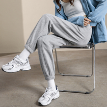 Gray foot sports pants women Spring and Autumn slim trousers thin pants casual loose 2021 New ankle-length pants