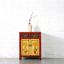 Chinese cabinet New Chinese side cabinet retro furniture solid wood locker antique sideboard painted cabinet full