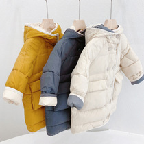  Belansenma boys and girls thickened down jacket childrens medium and long thickened warm jacket 2020 winter new