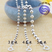 925 sterling silver imported Thai silver retro ball necklace autumn and winter length mens and womens sweater chain 3mm 4mm Buddha chain