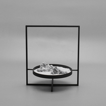 New Chinese Modern Zen Wrought Iron Art Fake Mountain Micro Landscape Decorative Swing room Book Room Office Handicraft Furnishing