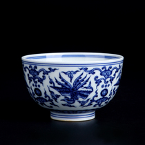 Jingdezhen blue and white porcelain hand-painted master cup tea special single cup high-end ladies retro large tea cup tea cup