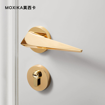 Mosika Bedroom Door Lock Indoor Nordic Mute Door Lock Modern Minimalist Magnetic Lock Golden American Room Door Lock