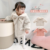 Girls cotton clothes Korean childrens clothes childrens princess style clip cotton clothes childrens princess style clip cotton clothes thick autumn and winter foreign coat warm coat