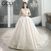 Wedding dress 2020 new drag exhaust small man Sen department thin super fairy dream wedding dress female simple thin