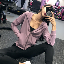 Fitness Girl Loose Sport Jacket Casual Jacket Zipper Cardiovert air Lianhood Jacket Yoga Suit Long Sleeve Cool