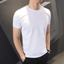 Short Sleeve T-Shirt Male Spring Summer Tide Card Trend Han Version Sashimi Pure Cotton Round Collar Compassionate Casual White Jersey Man