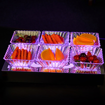 Bar snack plate luminous led charging creative ktv snack plate acrylic snack plate carved fruit plate rack