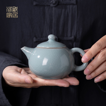 Ru kiln teapot single pot household modern bubble teapot handmade tea art kung fu tea set Xi pot ceramic open film can be raised