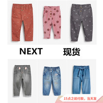 Spot] UK next spring and autumn girls baby rainbow wings bow elastic corduroy jeans