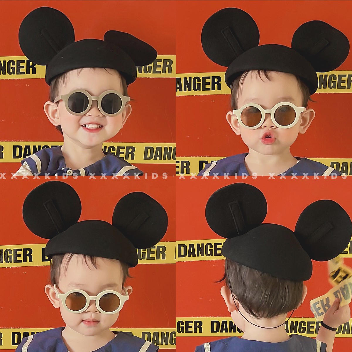 xxxxkids2021 pure woolen woolen brim mickey mouse big ears hat cute mickey hat