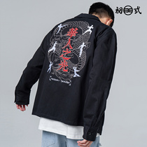 Beginner Chinese light 2022 new spring country tide overalls jacket male trend embroidered blouse lovers jacket
