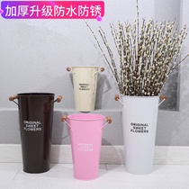 Flower flower bucket Wake flower bucket Household dry flower vase Flower shop special bubble flower iron wrought iron bamboo stick bucket Flower arrangement bucket