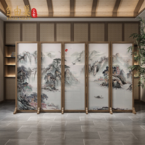 New Chinese style ancient Chinese painting screen folding shelter living room hotel conference room cubicle partition screen