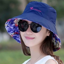  Double-sided hat womens spring and summer new sun visor outdoor sunscreen and UV protection foldable sun hat fisherman hat