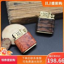 Kerosene lighter solid wood pure copper Zorro personalized custom-made creative retro mens gift for boyfriend