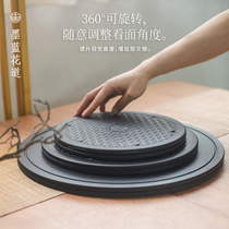 Plastic base large turntable Chinese flower arrangement utensils Japanese flower arrangement flower plate rotatable base flower passage auxiliary tool