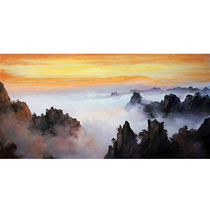 Tong Derecorded Mountain of Mountain Realistic Cloth Surface Oil Painting Living Room Decoration Painting Collection Pure Hand Painting