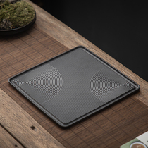 Exploring Day Style Dull Landscape Black Pottery Tea Tray And Wind Tea Desk Brief Office Home Zen ceramic dry foam tray