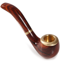 Mahogany wood carving mini small pipe Wood all solid wood wood grain short manual dual-purpose filter wooden pipe smoking set