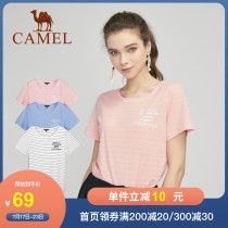 Camel womens short-sleeved t-shirt womens 2021 new summer round neck half sleeve wild casual loose