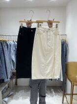 QUEEN Korean version of high waist slim split denim skirt 2021 new spring and summer long A- line dress sub 231