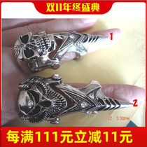 Alternative personality fashion hipster punk skeleton flash diamond alloy ring finger cover Local 100 pack fast