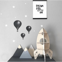  Three-dimensional assembly rocket model ins explosion Nordic wooden toy childrens room decoration shelf home decoration
