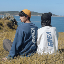 2021 autumn new pullover clothes mens round neck spring and autumn loose couples casual top long sleeve coat tide