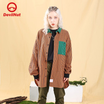 DEVIL NUT Tide brand DNS demon 21 autumn and winter New Men and women couples loose casual shirt ATO