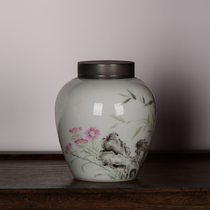 Jingdezhen Yunyushanfang blue and white porcelain tea cans creative hand-painted household ceramic tea cans small sealed cans tea