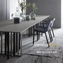 Imported Lamina slate dining table rectangular meeting table modern minimalist high-end custom Delifeng slate dining table