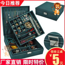 Retro style Jewelry Multilayer Functional Jewelry Containing Box Ornament Earrings Earrings Necklace Ring Super Capacity Brief