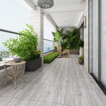 Wood grain tile balcony floor tiles 600x600 guest restaurant bedroom corridor antique brick non-slip wear-resistant floor tiles