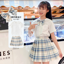 Girl jk uniform childrens suit primary school dress pleated skirt 10-year-old girl College Style Spring School uniform skirt