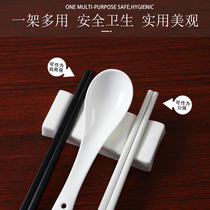 Bone porcelain chopsticks holder custom logo box restaurant male chopsticks frame pure white multi-purpose chopsticks spoon holder