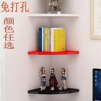 Laminate punch-free Triangular fan-shaped shelf Shelf Storage box Floor-to-ceiling rounded corner corner wall creative