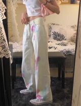 Autumn clothing 2021 new fat younger sister mm loose big code woman with wide legs high waist straight cylinder jeans children with slim tide