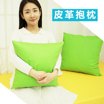 Leather pillow sofa office bedside living room home cushion backrest bag pillowcase with core large waterproof cushion