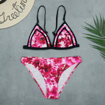 Three-point flower triangle cup casual comfortable sexy beach catwalk party bikini womens swimsuit bikini