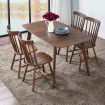 Dining table and chair combination 100% all solid wood Nordic stretchable modern simple small household rectangular dining table