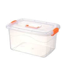 Thickened portable transparent storage box Plastic toy storage box Covered small and medium clothes finishing box storage box