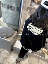 2022 Spring New Childrens Heavy Industry Letter Embroidered Baseball Uniforms Boys and Girls Contrast Color Jacket