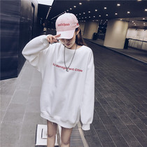 Hong Kong Tide Brand 2021 Spring New plus velvet dress womens round neck without hats long sleeve long Hong Kong style coat