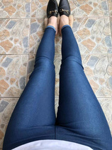 2022 spring and summer C family denim leggings basic model blue grinding white super elastic elastic waist postpartum plus size women