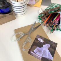 Simple wind frosted scissors student handmade family scissors