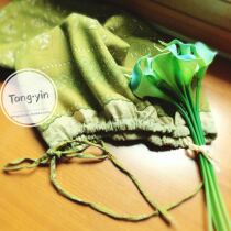 Chinese style ladies linen skirt draw belt adjustable hem pastoral style QUN-02